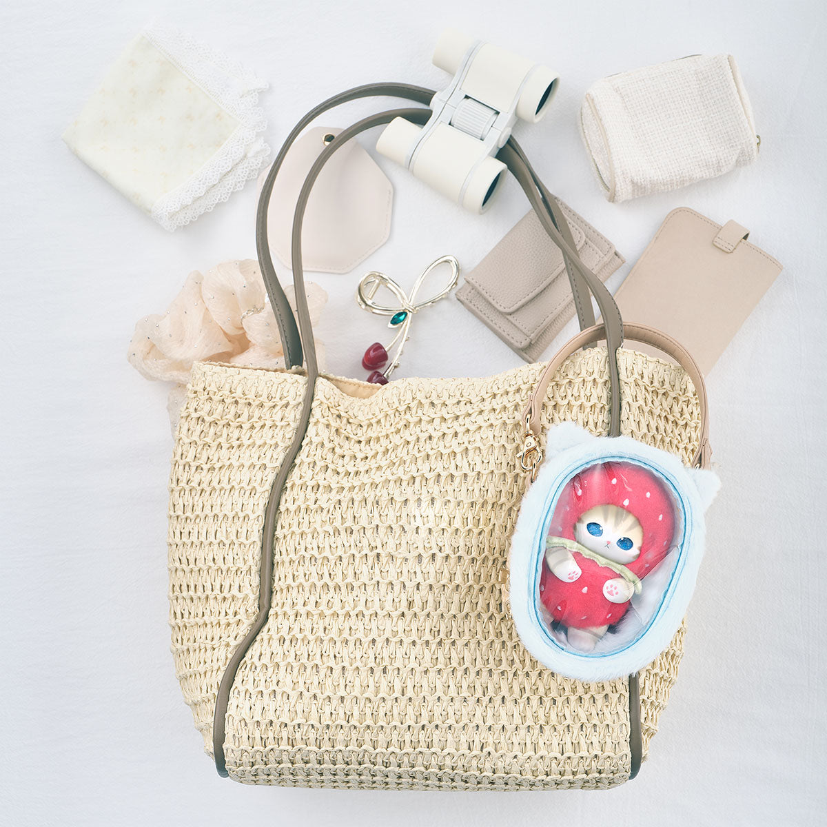 Kiramekko Mini cat house pouch (light blue)
