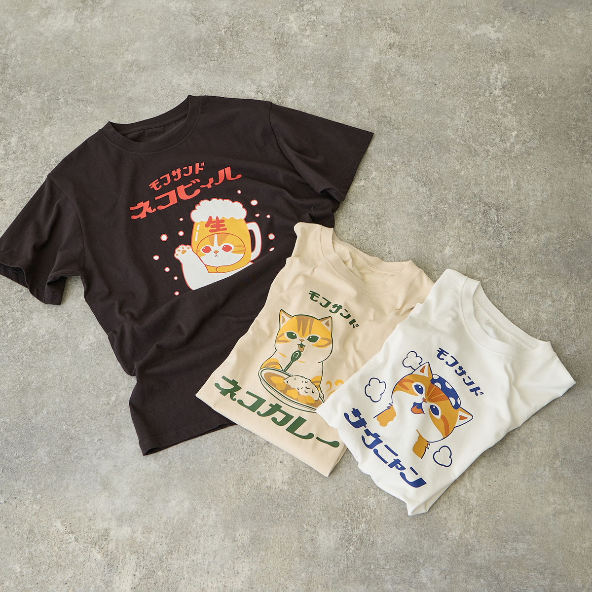 mofusand Tシャツ ネコビィル ブラック