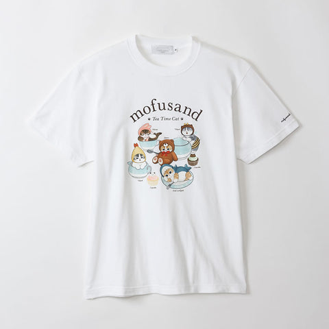 mofusand展 Tシャツ Tea Time Cat ホワイト | mofusandもふもふ 