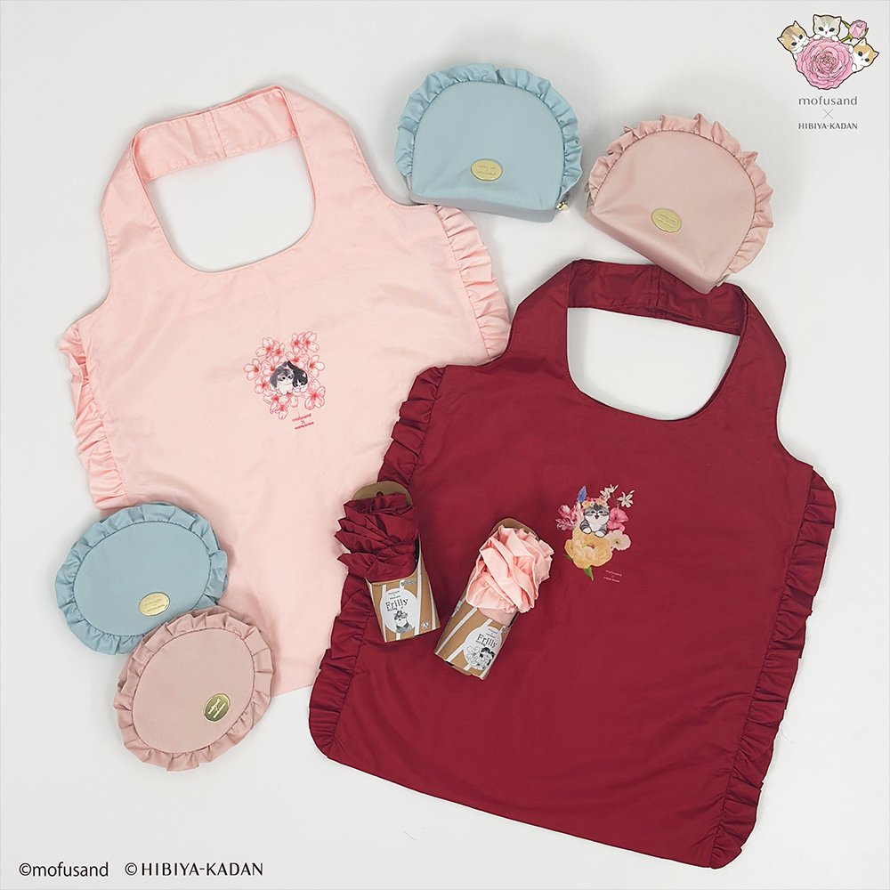 mofusand × HIBIYA-KADAN Frilly Eco Bag (Pink)