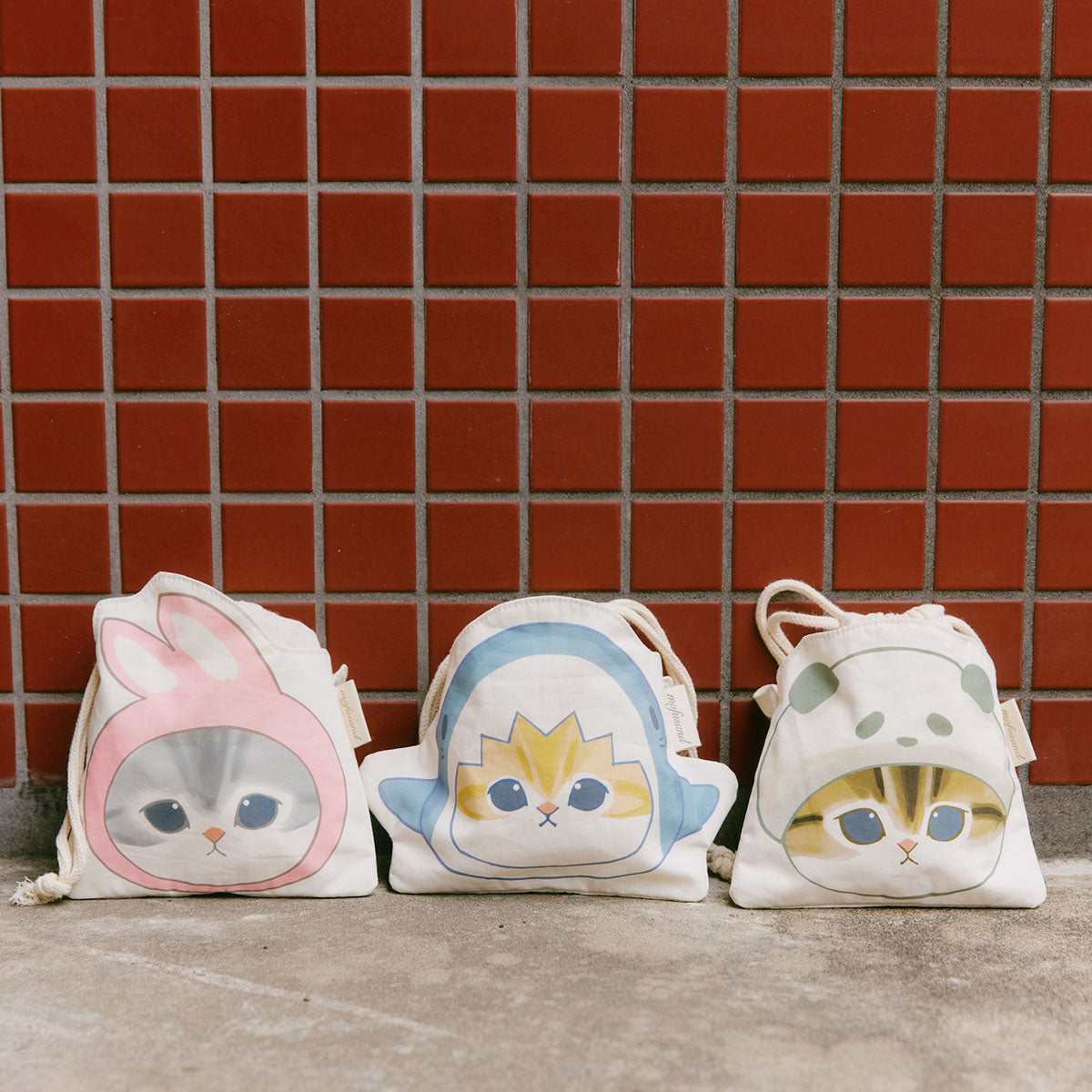 mofusand ダイカット巾着 うさにゃん ナチュラル | mofusandもふもふ
