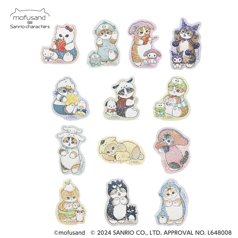 mofusand×サンリオキャラクターズ スマホに貼れるサイズのステッカーコレクション(全13種)
