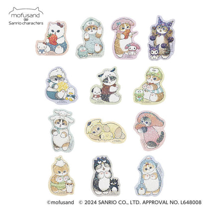 mofusand×サンリオキャラクターズ スマホに貼れるサイズのステッカーコレクション(全13種)