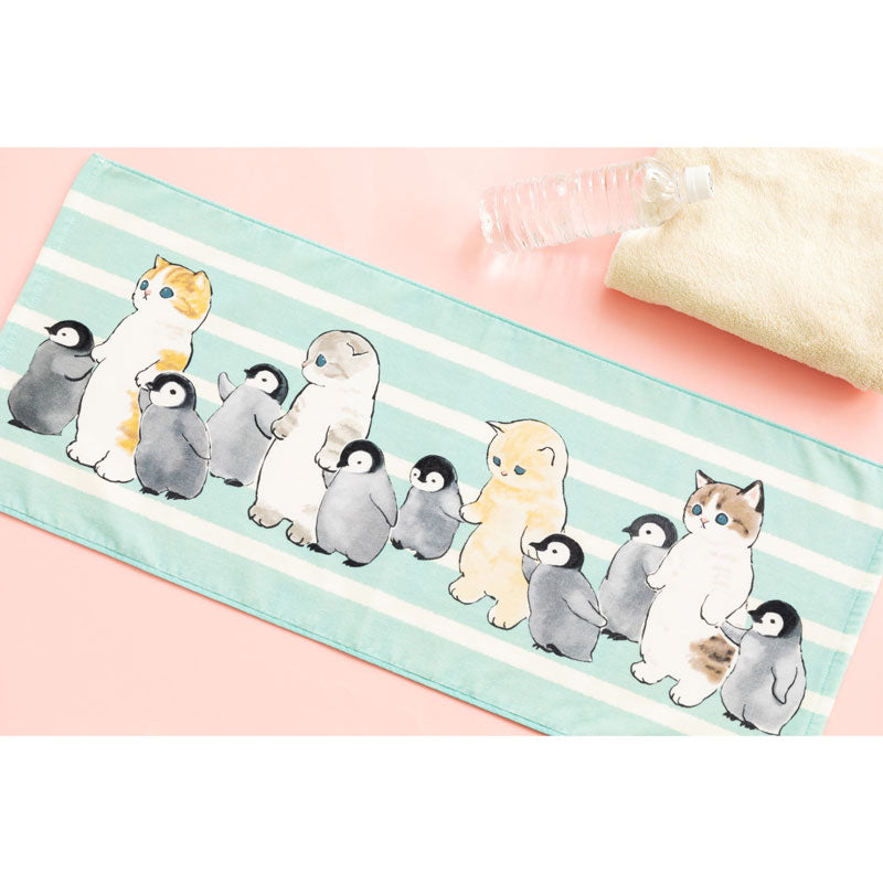 mofusand Face towel green border