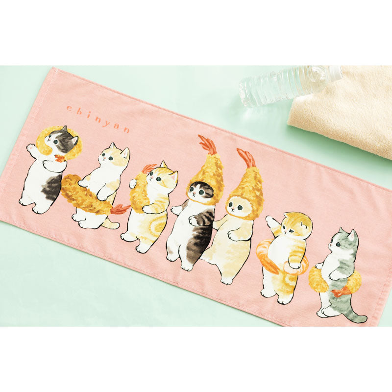 mofusand Face towel salmon pink