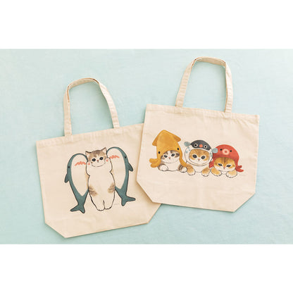 mofusand Large tote bag (shark sandwiched)