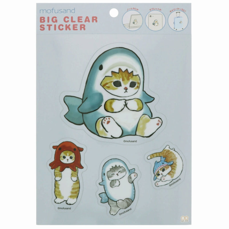 mofusand Big Clear Sticker (Shark)