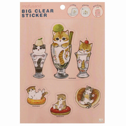 mofusand ビッグクリアステッカー(スイーツ)