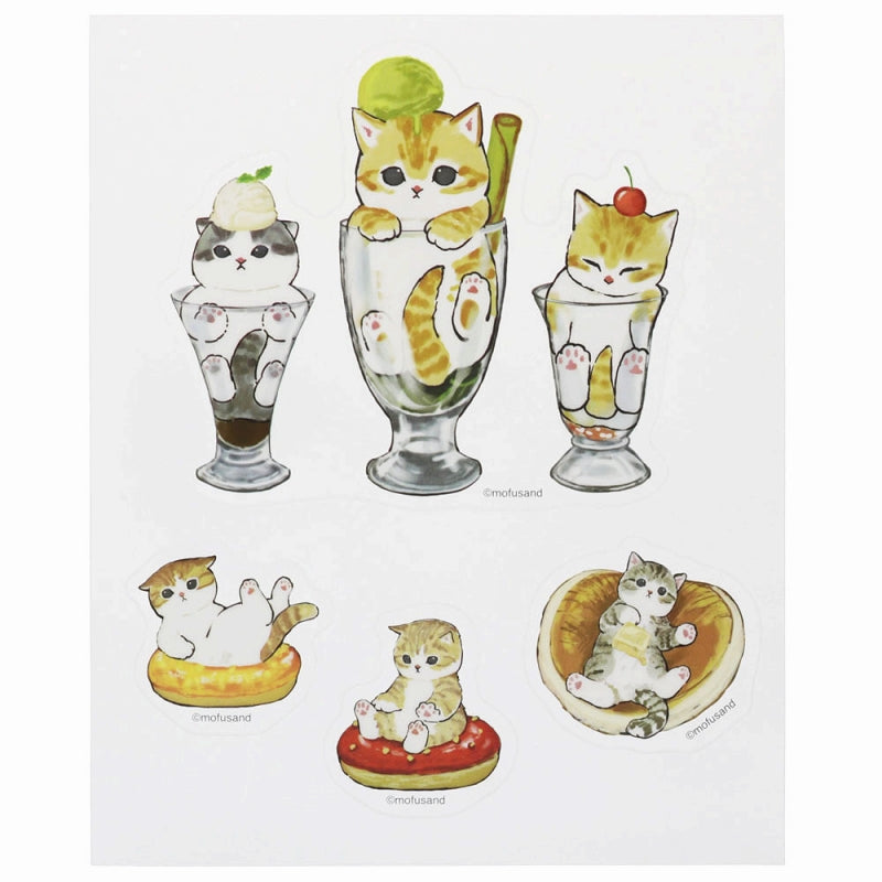 mofusand ビッグクリアステッカー(スイーツ)