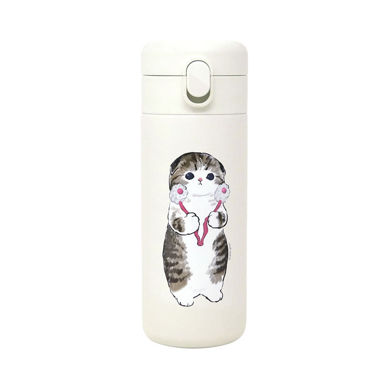 mofusand Stainless steel one push bottle 350ml (cat beauty roller)
