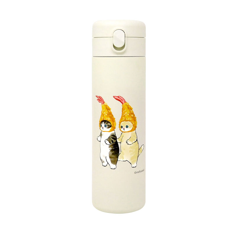 mofusand 스테인레스 스틸 원거리 병 480ml (이중 새우 하늘)