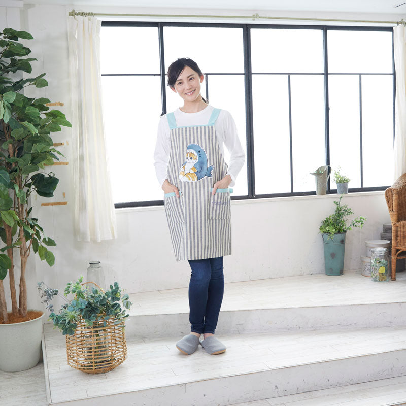 mofusand Print H type apron (shark Nyan)