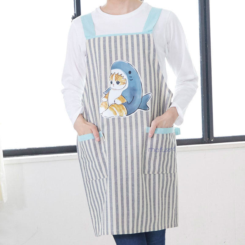 mofusand Print H type apron (shark Nyan)