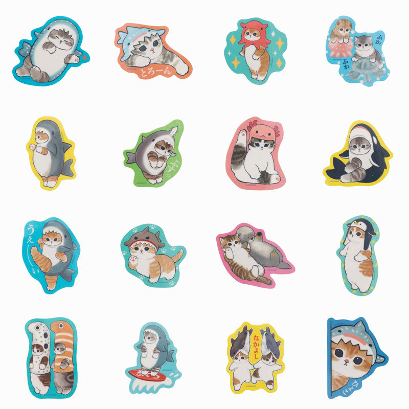 mofusand Marine Life Cat Trading clear sticker collection (16 types in total)