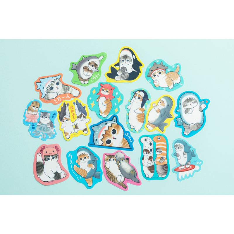 mofusand Marine Life Cat Trading clear sticker collection (16 types in total)