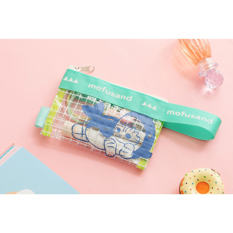 mofusand クリア格子のビニールポーチ