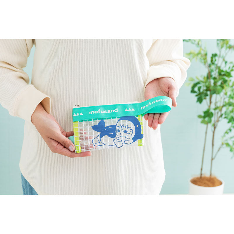 mofusand クリア格子のビニールポーチ