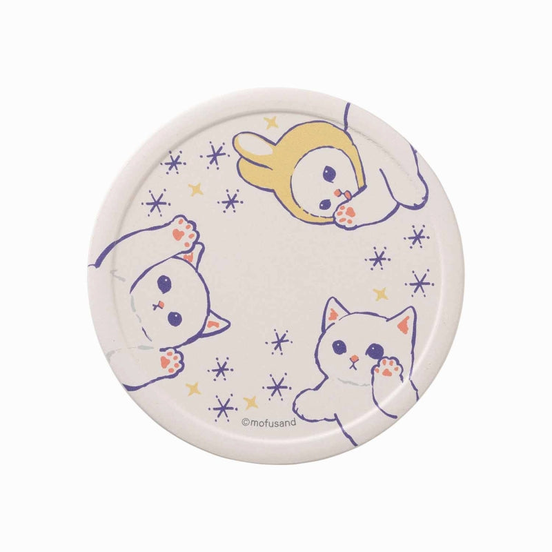 mofusand Mino ware water absorption coaster (white cat)