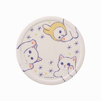 mofusand Mino ware water absorption coaster (white cat)