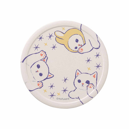 mofusand Mino ware water absorption coaster (white cat)