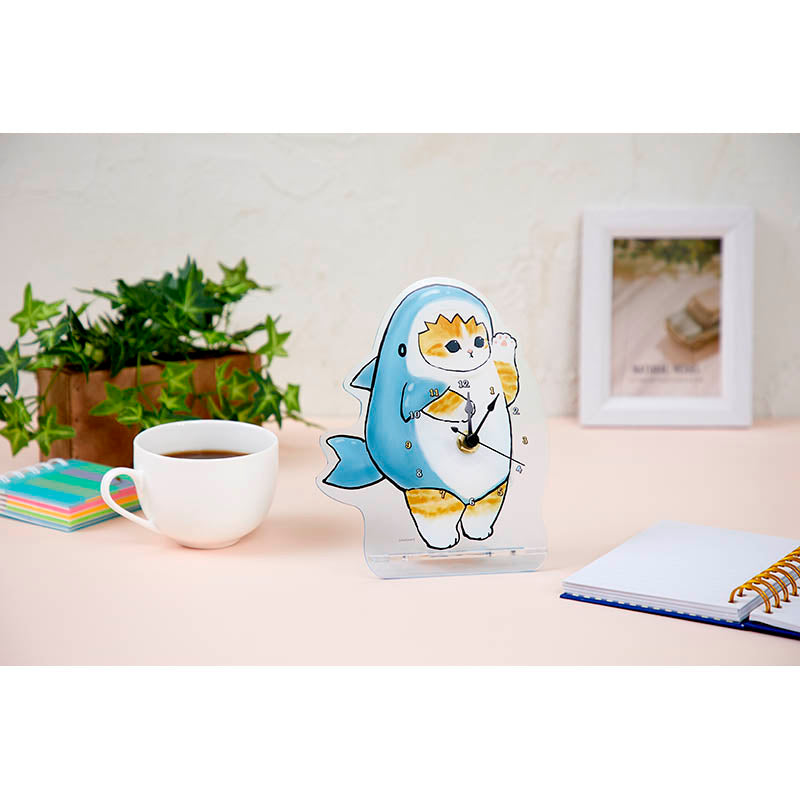 mofusand 鯊魚貓彎曲時鐘