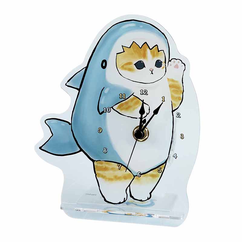 mofusand 鯊魚貓彎曲時鐘