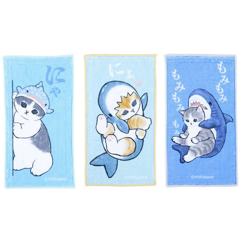 mofusand Set of 3 towels (shark Nyan)