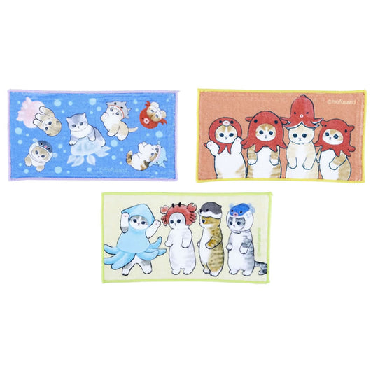 mofusand 套装3件毛巾（海洋生物猫）
