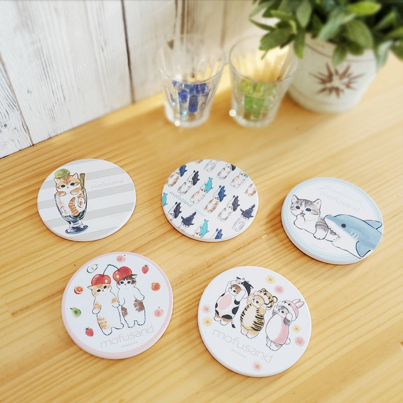 mofusand Water -absorbing coaster cherry PK