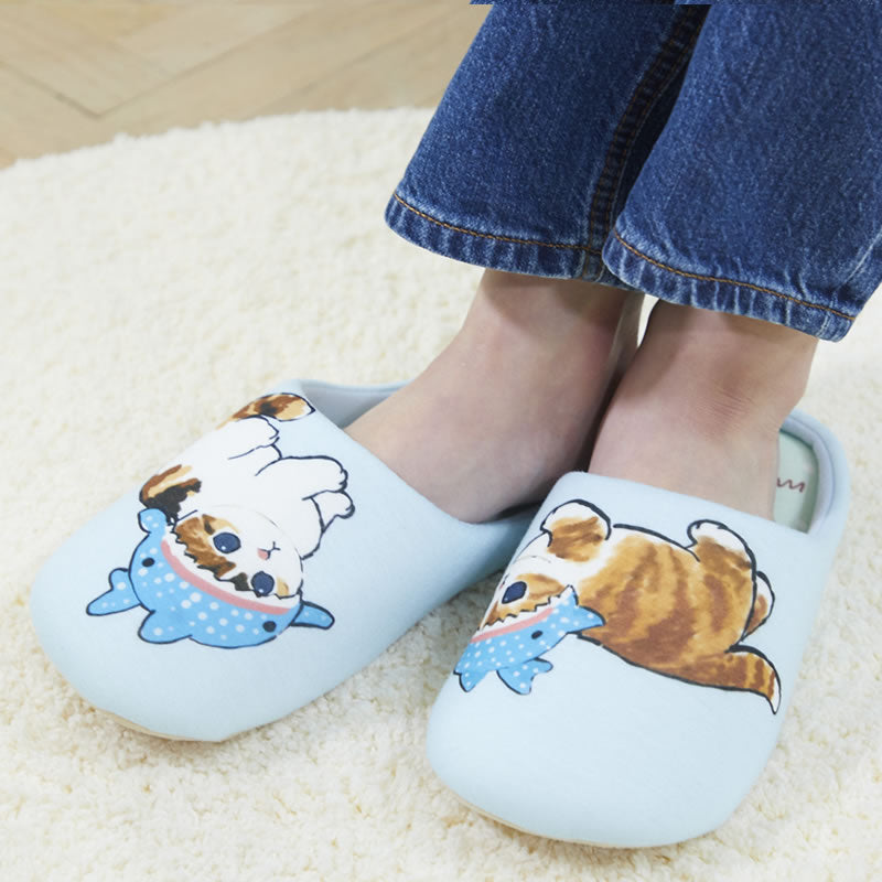 mofusand サメにゃん ドットルームシューズ BL