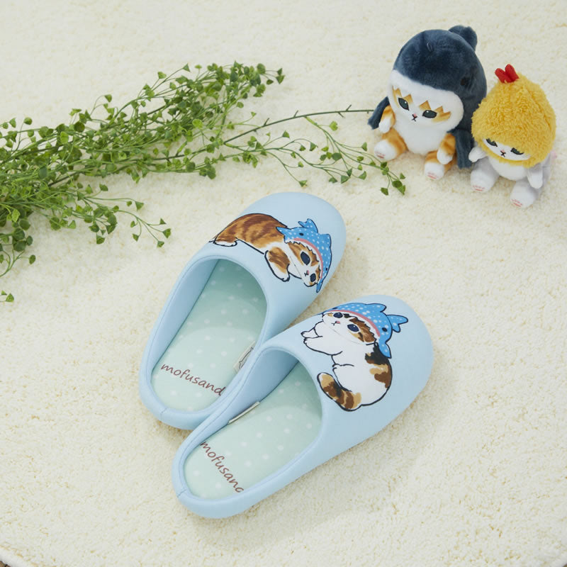 mofusand サメにゃん ドットルームシューズ BL