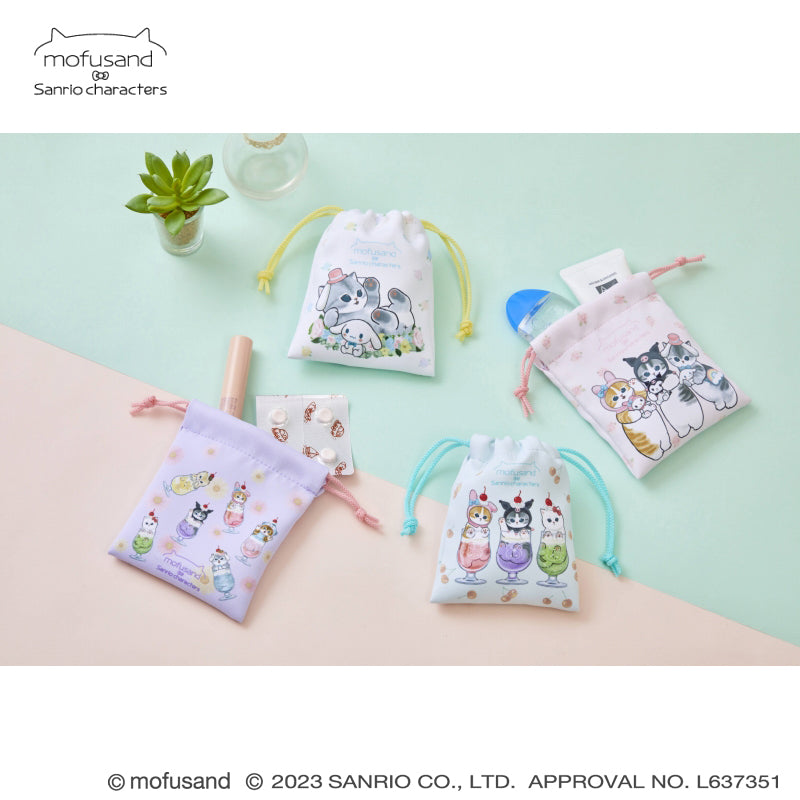 mofusand× Sanrio Characters Microfiber Mini Drawstring 2 pieces (Ohana)