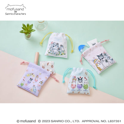 mofusand× Sanrio Characters Microfiber Mini Drawstring 2 pieces (Ohana)