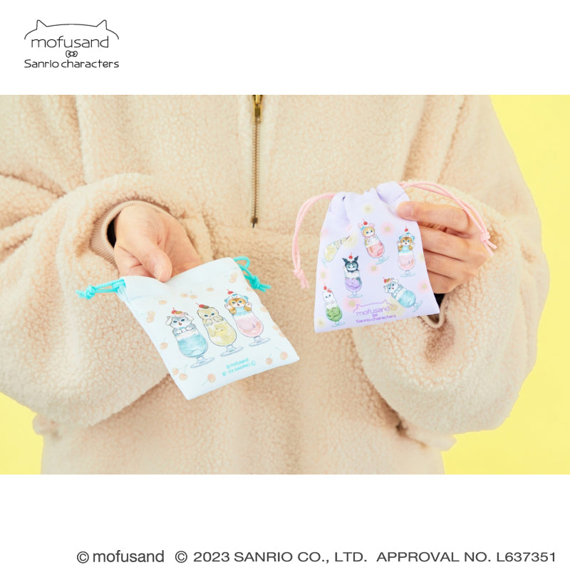 mofusand× Sanrio Characters Microfiber Mini Drawstring 2 pieces (Ohana)