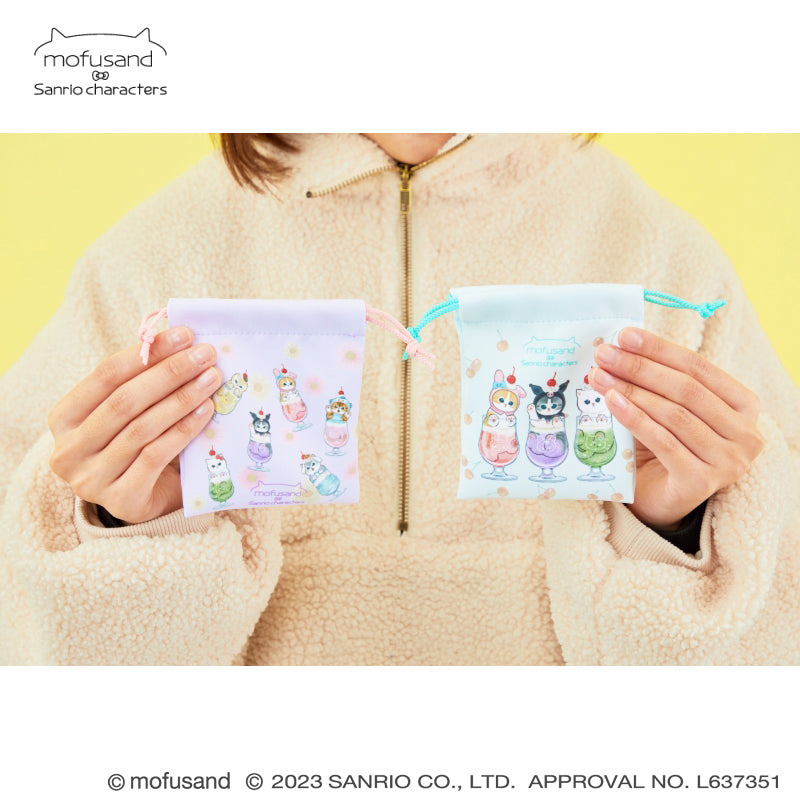 mofusand× Sanrio Characters Microfiber Mini Drawstring 2 pieces (Ohana)