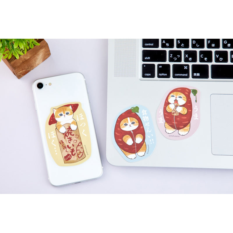 mofusand スマホに貼れるサイズのステッカー(食物せんい)