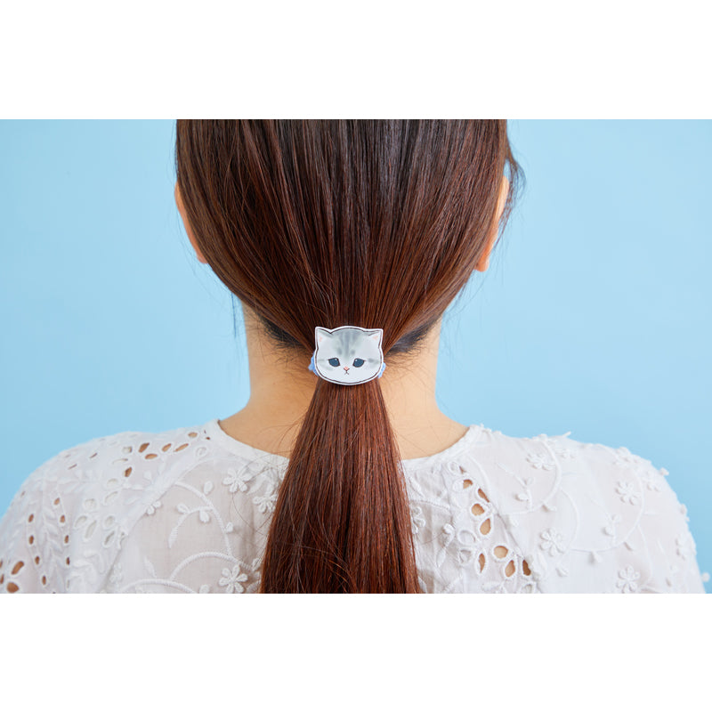 mofusand にゃんこのおかおヘアゴム(灰白) | mofusandもふもふマーケット
