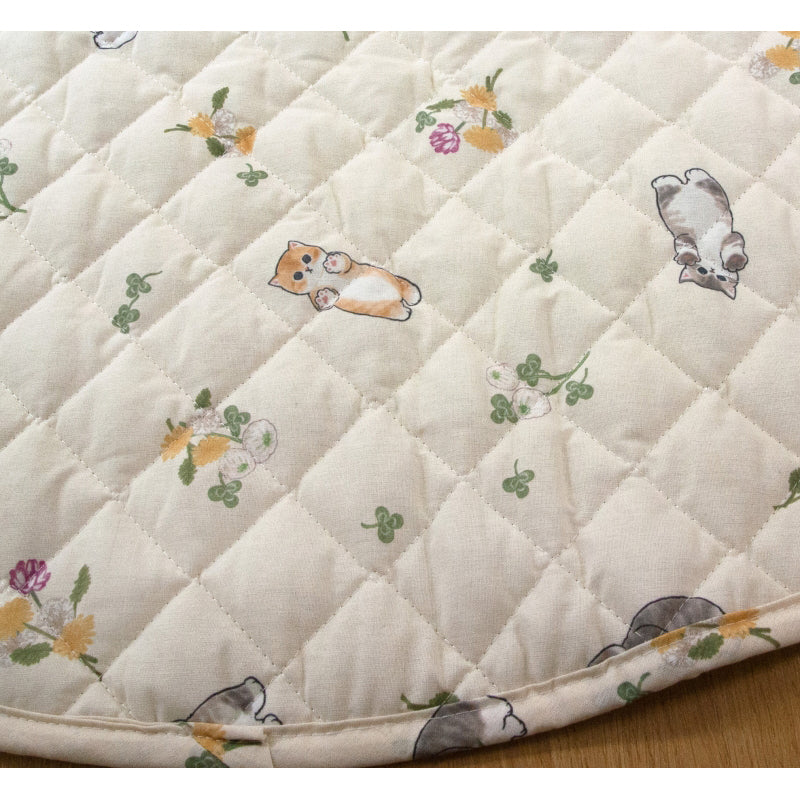 mofusand　モフサンド　キルティング 円形ラグ　敷きパッド　まとめ売り mofusand ラウンドラグ(クローバー) | mofusandもふもふマーケット