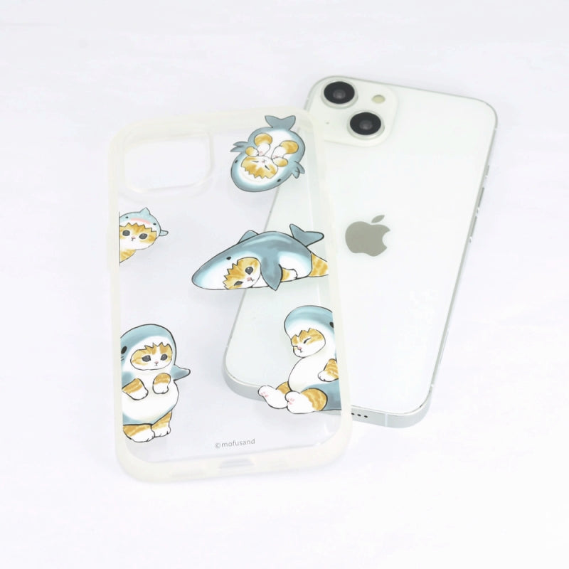 mofusand iiiifit透明iPhone 14/13兼容案件（鲨鱼猫)