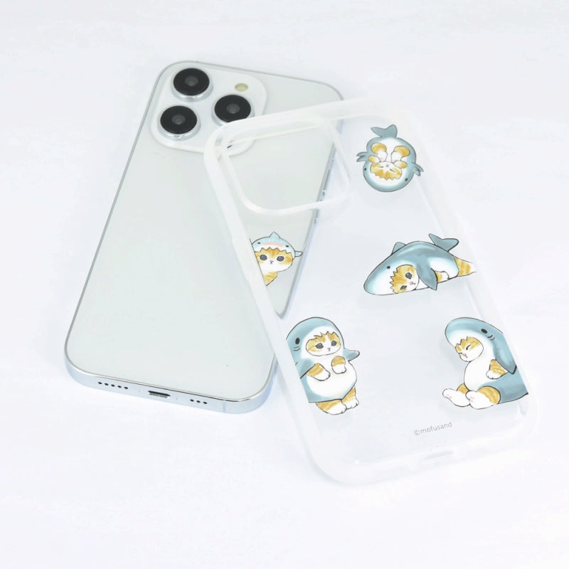 mofusand iiiifit clear iPhone 14Pro/13pro兼容案例（鯊魚貓)