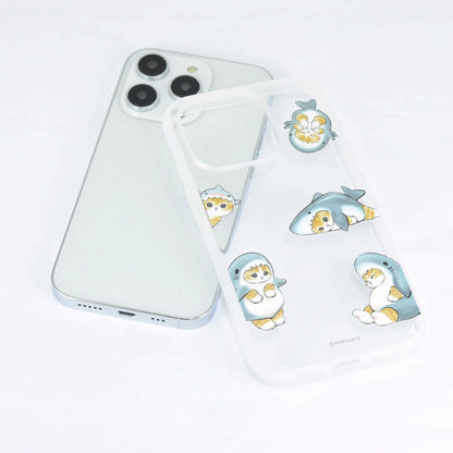 mofusand iiiifit clear iPhone 14Pro/13pro兼容案例（鯊魚貓)