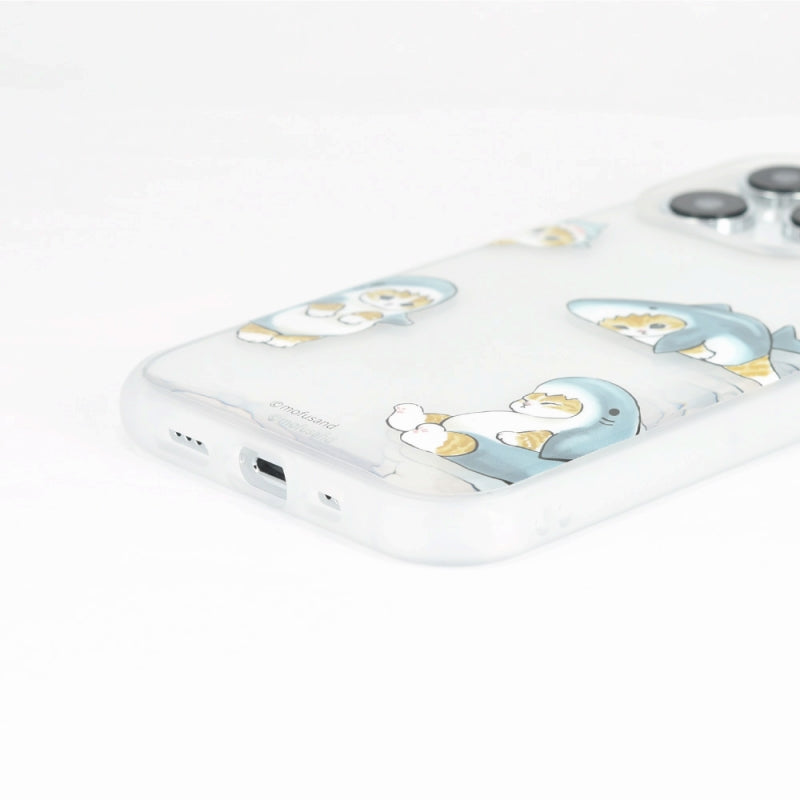 mofusand iiiifit clear iPhone 14Pro/13pro兼容案例（鯊魚貓)
