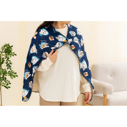 mofusand あったか3WAYブランケット(ネイビー)