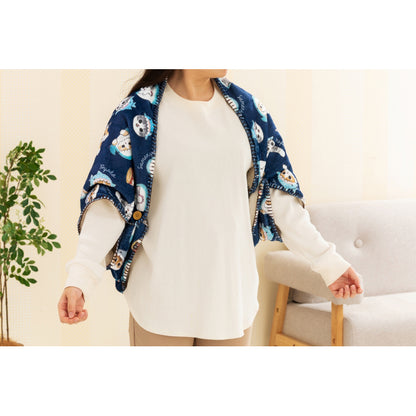 mofusand あったか3WAYブランケット(ネイビー)