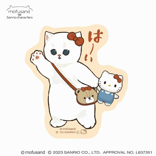 mofusand× Sanrio Characters Clear sticker that can be pasted on smartphones (Hui)