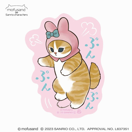 mofusand× Sanrio Characters Clear Sticker (Pun Pun) that can be applied to smartphones