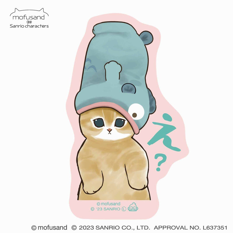 mofusand×サンリオキャラクターズ スマホに貼れるサイズのクリアステッカー(え？)