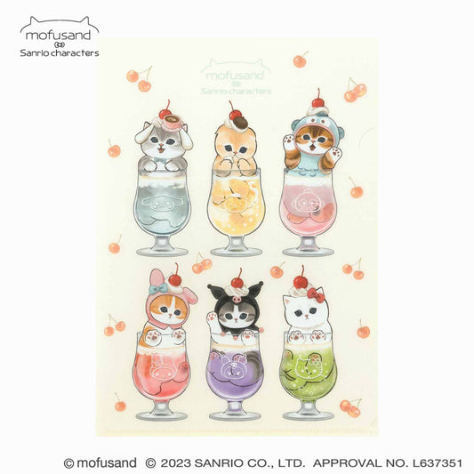 mofusand× Sanrio Characters Clear File (Soda) with a gentle texture
