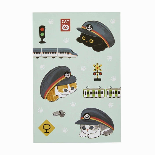mofusand mofumofu車站明信片（車站工作人員帽子和貓）