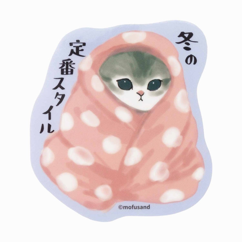 mofusand スマホに貼れるサイズのクリアステッカー(冬の定番スタイル)